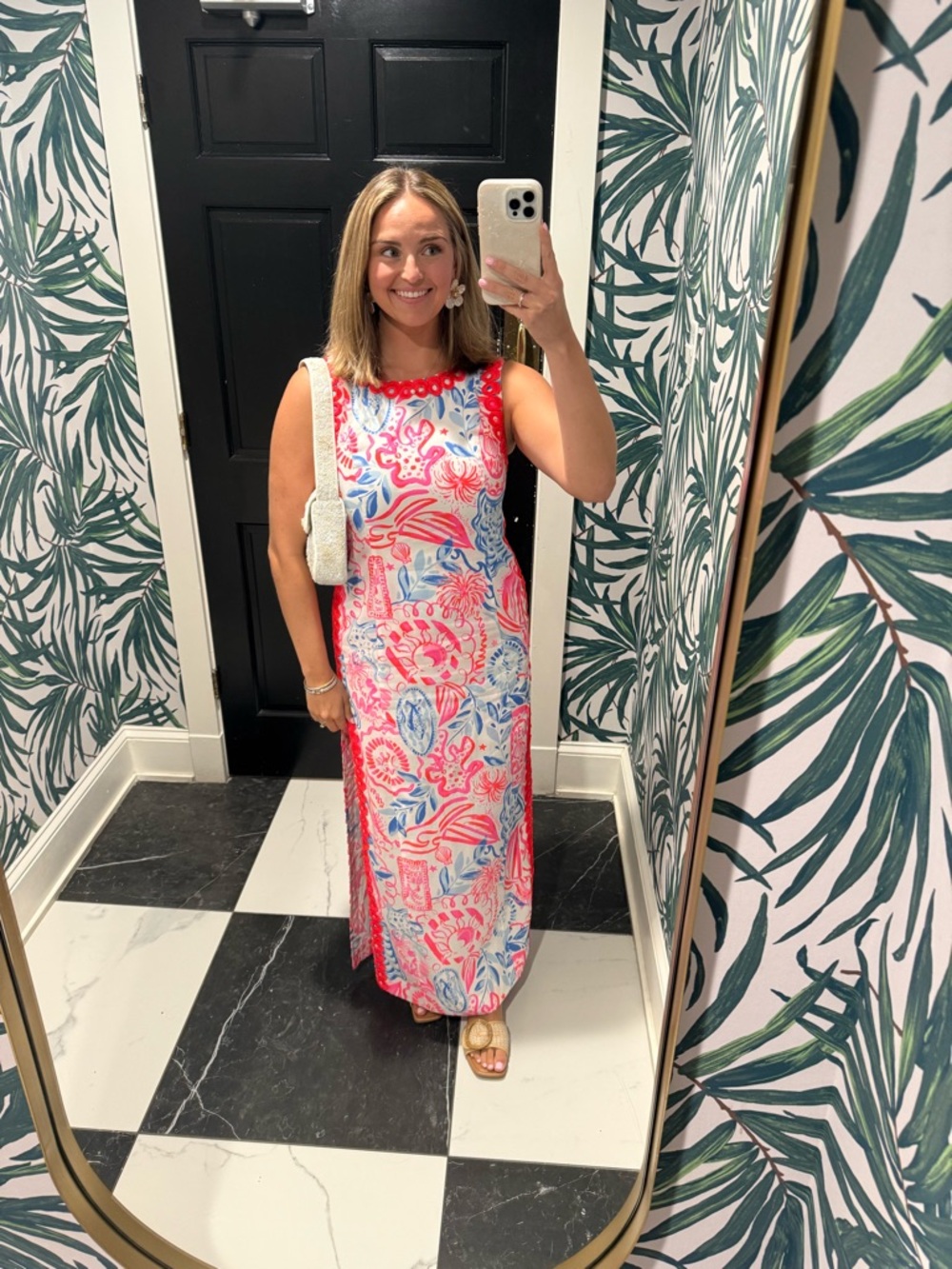 Lilly Pulitzer Pink and Blue Floral Maxi Dress